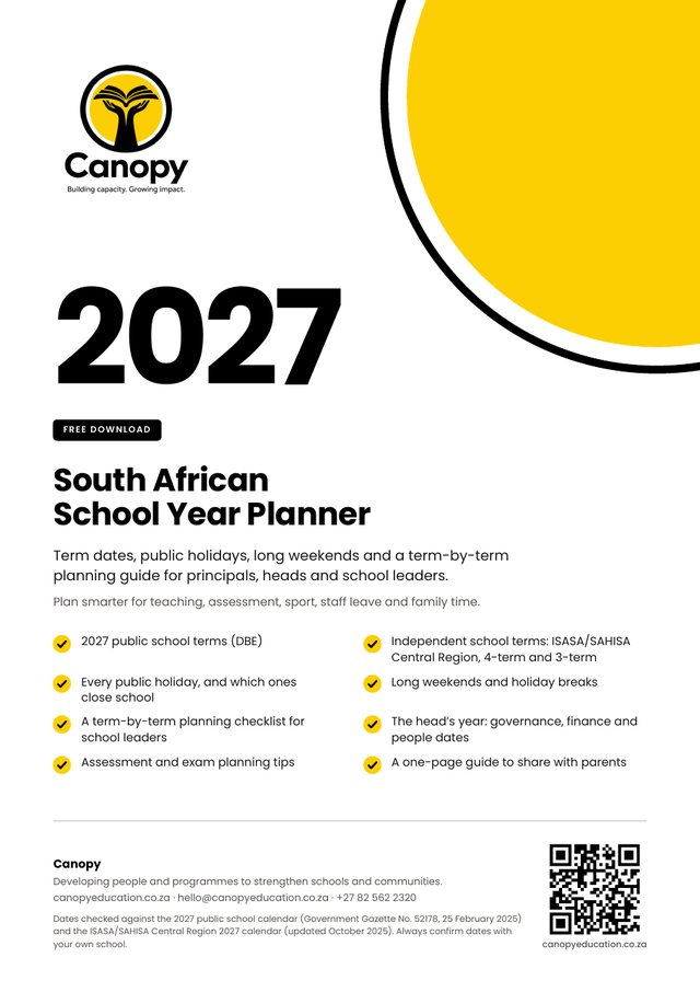 Cover of the Canopy 2027 South African School Year Planner